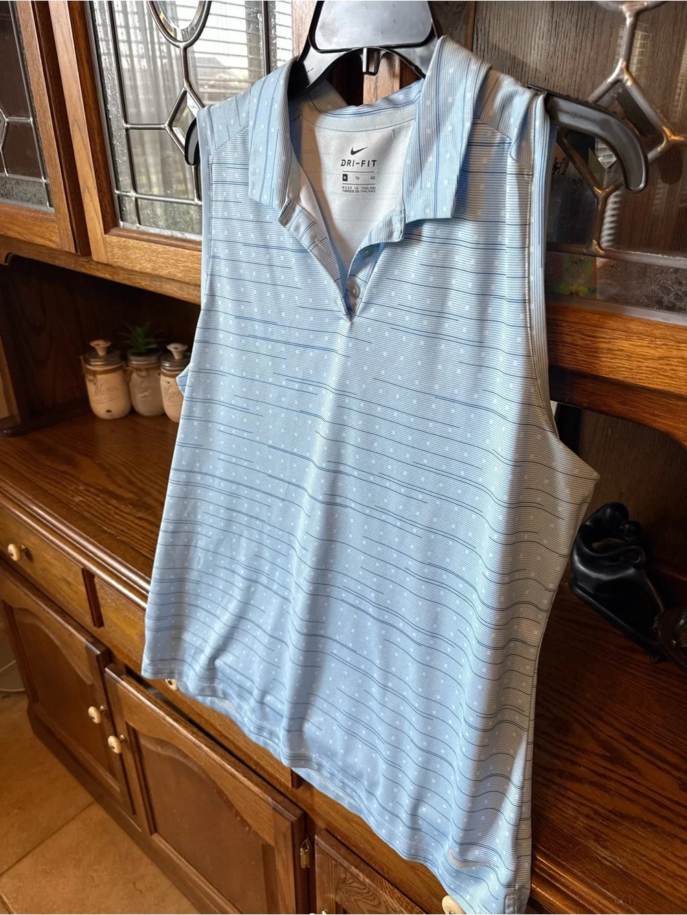 Nike Light Blue Sleeveless Dri-FIT Polo Tank